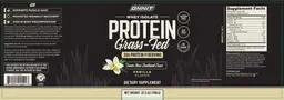 Label for Grass-Fed Whey Isolate Protein Vanilla Flavor