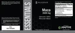 Label for Maca 1500 mg