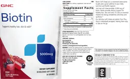 Label for Biotin 5000 mcg Berry