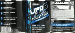 Label for Lipo6 Black Nighttime Ultra Concentrate