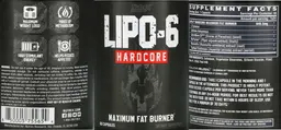 Label for Lipo-6 Hardcore