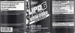 Label for Lipo6 Black Stim-Free Ultra Concentrate