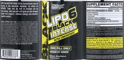 Label for Lipo6 Black Intense Ultra Concentrate