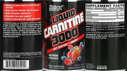 Label for Liquid Carnitine 3000 Berry Blast