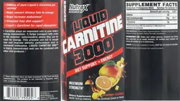 Label for Liquid Carnitine 3000 Orange Mango