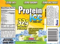 Label for Protein Ice Power Shot Apple