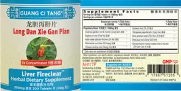 Label for Long Dan Xie Gan Pian Liver Fireclear