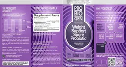 Label for Weight Support Spore Probiotic