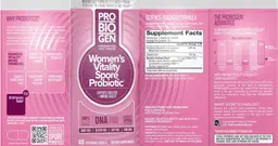 Label for Women's Vitality Spore Probiotic