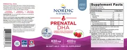 Label for Prenatal DHA Strawberry