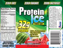 Label for Protein Ice Power Shot Watermelon