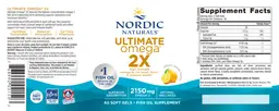 Label for Ultimate Omega 2X Lemon