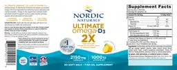 Label for Ultimate Omega-D3 2X Lemon