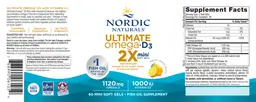Label for Ultimate Omega-D3 2X Mini Softgels Lemon