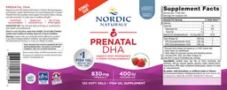 Label for Prenatal DHA Strawberry