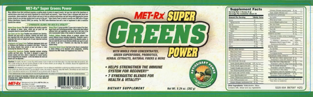 Label for Super Greens Power