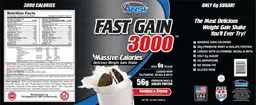 Label for Fast Gain 3000 Cookies & Cream