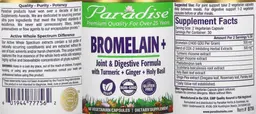 Label for Bromelain 500 mg