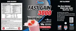 Label for Fast Gain 3000 Strawberries & Cream