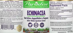 Label for Dual Action Echinacea