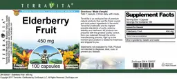 Label for Elderberry Fruit 450 mg