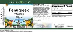 Label for Fenugreek 450 mg 4:1 Extract