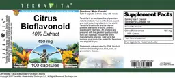Label for Citrus Bioflavonoid 450 mg 10% Extract