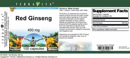 Label for Red Ginseng 450 mg
