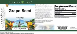 Label for Grape Seed 450 mg