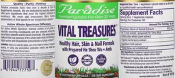 Label for Vital Treasures