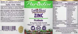 Label for Zinc Picolinate 30 mg