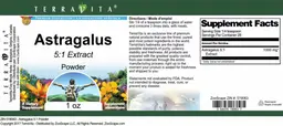 Label for Astragalus 5:1 Extract Powder