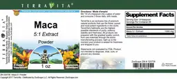 Label for Maca 5:1 Extract Powder