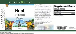 Label for Noni 5:1 Extract Powder