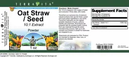 Label for Oat Straw/Seed 10:1 Extract Powder