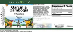 Label for Garcinia Cambogia 4:1 Extract Powder