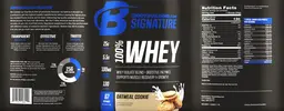 Label for 100% Whey Oatmeal Cookie
