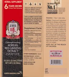 Label for Korean Red Ginseng Extract Everytime