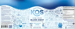 Label for Kiss Your Blues Away Berry Coconut Cooler Flavored