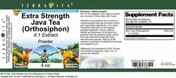 Label for Extra Strength Java Tea (Orthosiphon) 4:1 Extract Powder
