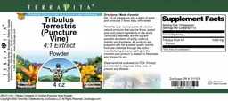 Label for Tribulus Terrestris (Puncture Vine) 4:1 Extract Powder