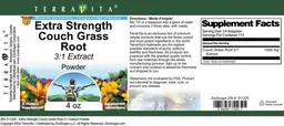 Label for Extra Strength Couch Grass Root 3:1 Extract Powder