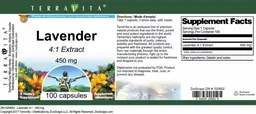 Label for Lavender 450 mg 4:1 Extract