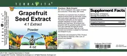 Label for Grapefruit Seed Extract 4:1 Extract Powder