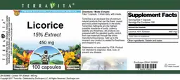 Label for Licorice 450 mg 15% Extract