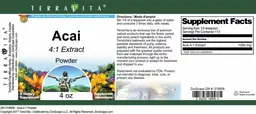 Label for Acai 4:1 Extract Powder