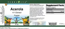Label for Acerola 4:1 Extract Powder
