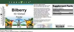 Label for Bilberry 10:1 Extract Powder