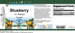 Label for Blueberry 4:1 Extract Powder