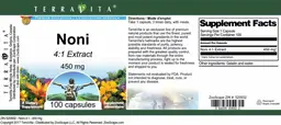 Label for Noni 4:1 Extract 450 mg